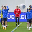 Tréning slovenských futbalistov pred zápasom s Luxemburskom.