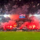 Ultras Spartak Trnava a skupina Mladá Trnava počas derby so Slovanom zaujali ich pyroshow. 