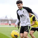 Luis Diaz na tréningu Liverpoolu.