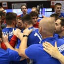 Na snímke radosť Slovákov z víťazstva 33:23 v prvom zápase I. fázy európskej časti kvalifikácie.