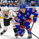 Slovenský útočník Filip Mešár v drese Kitchener Rangers.