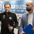 Generálny riaditeľ ŠK Slovan Bratislava Ivan Kmotrík ml. a tréner ŠK Slovan Bratislava  Vladimír Weiss st.