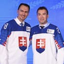 Na snímke bývalých útočníkov slovenskej hokejovej reprezentácie Miroslava Šatana (vľavo) a Žigmunda Pálffyho (vpravo) uviedli do Siene slávy Medzinárodnej hokejovej federácie (IIHF).