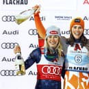 Tri najlepšie slalomárky sezóny - zľava Američanka Shiffrinová, Slovenka Vlhová a Nemka Lena Dürrová. Ktorá z nich získa v Jasnej najviac?