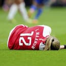 Futbalistka Arsenalu Frida Maanumová skolabovala počas nedeľňajšieho finále anglického Ligového pohára Arsenal Londýn - Chelsea Londýn.