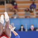 Na snímke slovenská gymnastka Barbora Mokošová počas vystúpenia na OH v Tokiu.