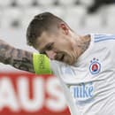 Na snímke hráč Slovana Juraj Kucka sa teší z gólu.
