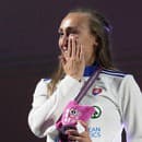 Na snímke slovenská reprezentantka Gabriela Gajanová oslavuje na pódiu striebro vo finále žien na 800 metrov na majstrovstvách Európy v atletike v Ríme .