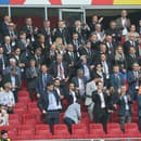 Pohľad na tribúnu v zápase Slovenska s Ukrajinou na EURO 2024