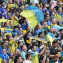 Fanúšikovia Ukrajiny na zápase so Slovenskom