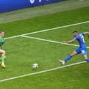 Ivan Schranz strieľa gól v osemfinálovom zápase proti Anglicku na EURO 2024