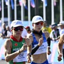 Na snímke slovenské chodkyne sprava Mária Katerinka Czaková a Hana Burzalová na trati počas chôdze žien na 20 km na XXXIII. letných olympijských hrách v Paríži.