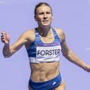 Na snímke slovenská šprintérka Viktória Forsterová v rozbehoch na 100 m žien.