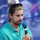 Peter Sagan počas rozhovoru v slovenskom dome na OH 2024.