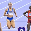 Zľava Jemma Reekieová z Veľkej Británie, slovenská atlétka Gabriela Gajanová a Vivian Chebetová Kiprotichová z Kene pred semifinále behu na 800 metrov na XXXIII. letných olympijských hrách v Paríži 