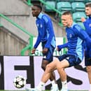 Na snímke futbalisti ŠK Slovan Bratislava počas tréningu pred stredajším zápasom 1. kola ligovej fázy Ligy majstrov proti Celtic FC.