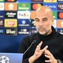 Na snímke španielsky tréner Manchesteru City Pep Guardiola počas tlačovej konferencie.