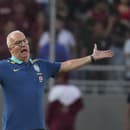 Tréner Brazílie Dorival Junior nespokojne gestikuluje