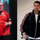 Šípkar Stephen Bunting a futbalista Cristiano Ronaldo.