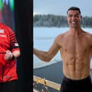 Šípkar Stephen Bunting a futbalista Cristiano Ronaldo.