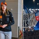 Slovenská lyžiarka Petra Vlhová podporila protest na Liptove. 