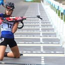 Na snímke slovenská biatlonistka Michaela Straková počas pretekov vo finále šprintu junioriek na 6 km na majstrovstvách sveta v letnom biatlone. 