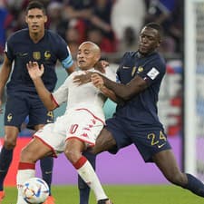 Momentka zo zápasu MS 2022 Tunisko – Francúzsko.