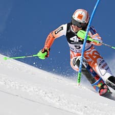 Petra Vlhová počas slalomu na MS 2023