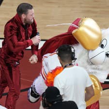Connor McGregor knokautoval maskota Miami Heat a užíval si pozornosť fanúšikov.