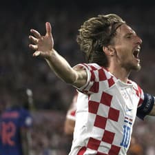 Kapitán Chorvátska Luka Modrič a jeho gólová radosť.