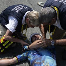 Pád Marka Cavendisha na Tour de France.