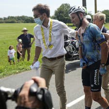 Pád Marka Cavendisha na Tour de France.