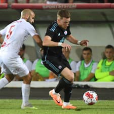 Lucas Lovat (Slovan) v stretnutí na pôde Mostaru.