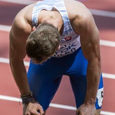 Ján Volko po rozbehu na 200 m na majstrovstvách sveta v atletike v Budapešti