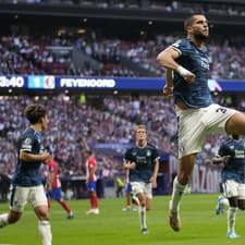 Slovenský futbalista Dávid Hancko z Feyenoordu sa teší z gólu počas zápasu 2. kola E-skupiny Ligy majstrov Atletico Madrid - Feyenoord Rotterdam.