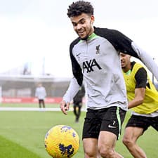 Luis Diaz na tréningu Liverpoolu