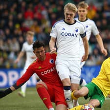 Futbalisti MŠK Žilina do 19 rokov v zápase osemfinále mládežníckej Ligy majstrov proti FC Kodaň.