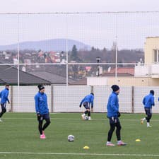 Na snímke tréning hráčov klubu ViOn Zlaté Moravce.