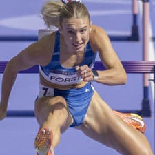 Na snímke slovenská šprintérka Viktória Forsterová v rozbehoch na 100 m cez prekážky žien.