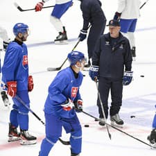 Tréning slovenskej hokejovej reprezentácie pred kvalifikáciou na ZOH 2026.