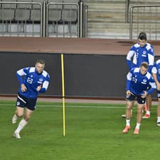 Snímka z tréningu slovenskej futbalovej reprezentácie pred stretnutím C-divízie Ligy národov Azerbajdžan - Slovensko.