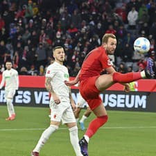 Anglický futbalový útočník Harry Kane v drese nemeckého Bayernu Mníchov.