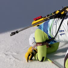 Šťastný Pavol Hurajt v cieli. Vie, že získal bronzovú olympijskú medailu.