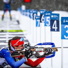 Michaela Straková na trati rýchlostných pretekov na 6 km.