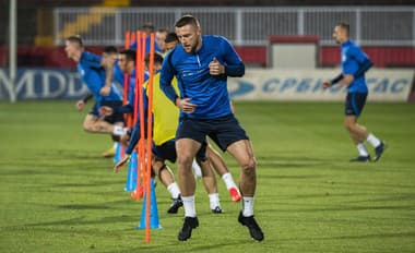 Slovenský reprezentačný kapitán Milan Škriniar na tréningu.