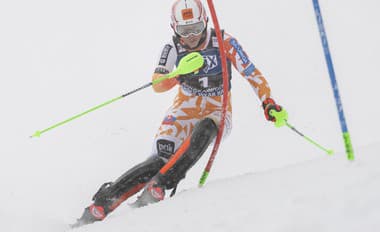Petra Vlhová počas slalomu v slovinskej Kranjskej Gore.