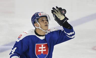 Na snímke Patrik Koch (Slovensko) chytá puk do rukavice v prípravnom hokejovom zápase pred generálkou na svetový šampionát Slovensko - Rakúsko.