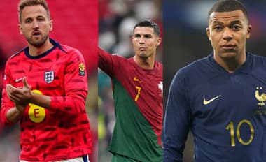 Najväčšie hviezdy EURO: Zľava Harry Kane, Cristiano Ronaldo a Kylián Mbappé.