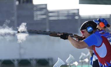 Slovenská reprezentantka v športovej streľbe Zuzana Rehák-Štefečeková počas kvalifikácie v disciplíne trap na XXXIII. letných olympijských hrách 2024 vo francúzskom meste Chateauroux