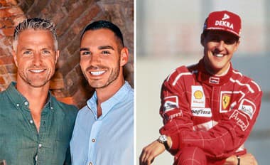 Na snímke Ralf s partnerom Étiennom a Michael Schumacher. 